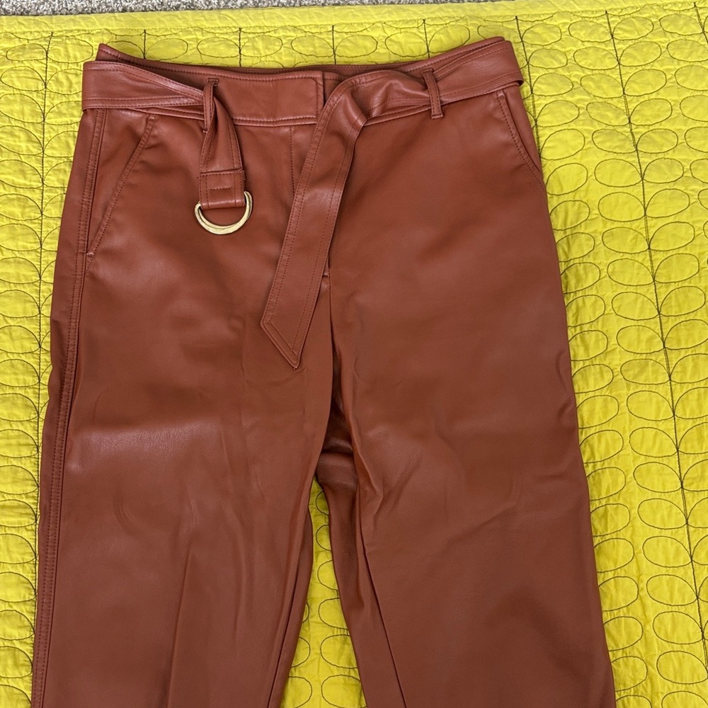 LOFT Brown Ankle Pants with Belt
